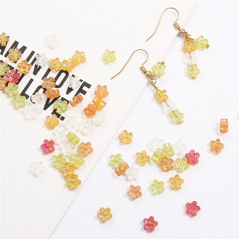 Set 20 hạt nhựa bằng acrylic 6.5mm nhiều màu sắc làm trang sức thủ công