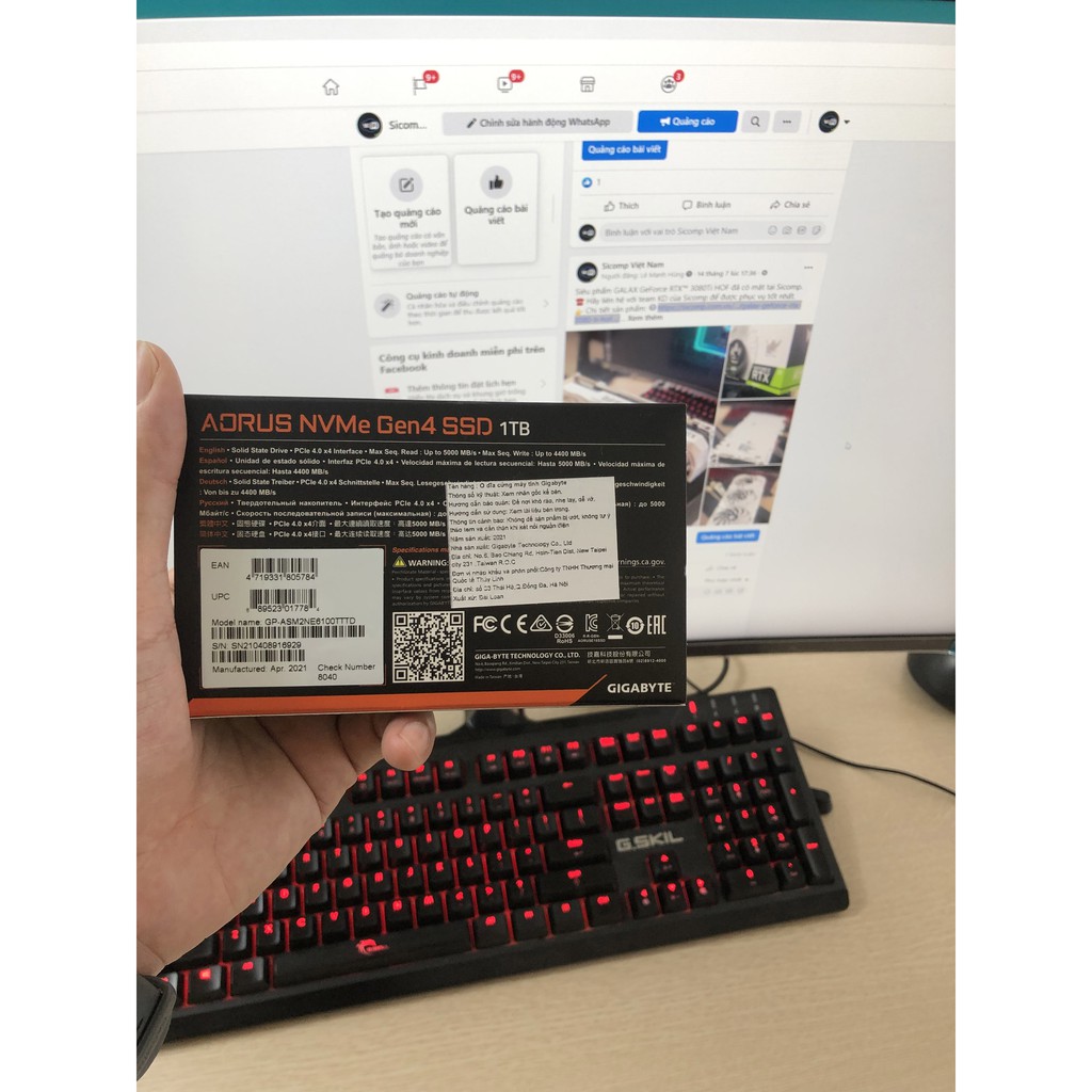 SSD M2-PCIe 1TB Gigabyte AORUS Gen4 Heatsink NVMe 2280 (Có tản), new, bảo hành chính hãng 36th | BigBuy360 - bigbuy360.vn
