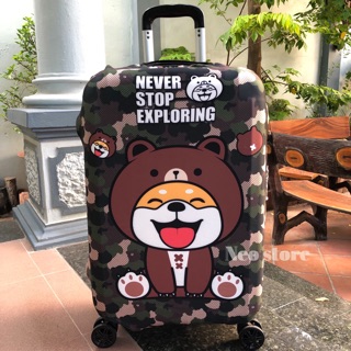 Áo bọc vali Du Lịch Shiba Camo