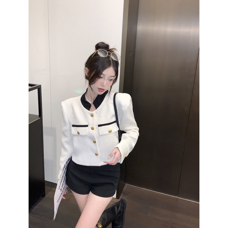 COZOK Áo Khoác Tay Dài Dáng Ngắn Dễ Phối Đồ Hợp Thời Trang