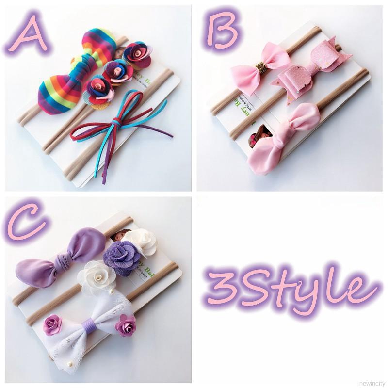 Set 3 băng đô hoa nơ xinh xắn cho bé gái