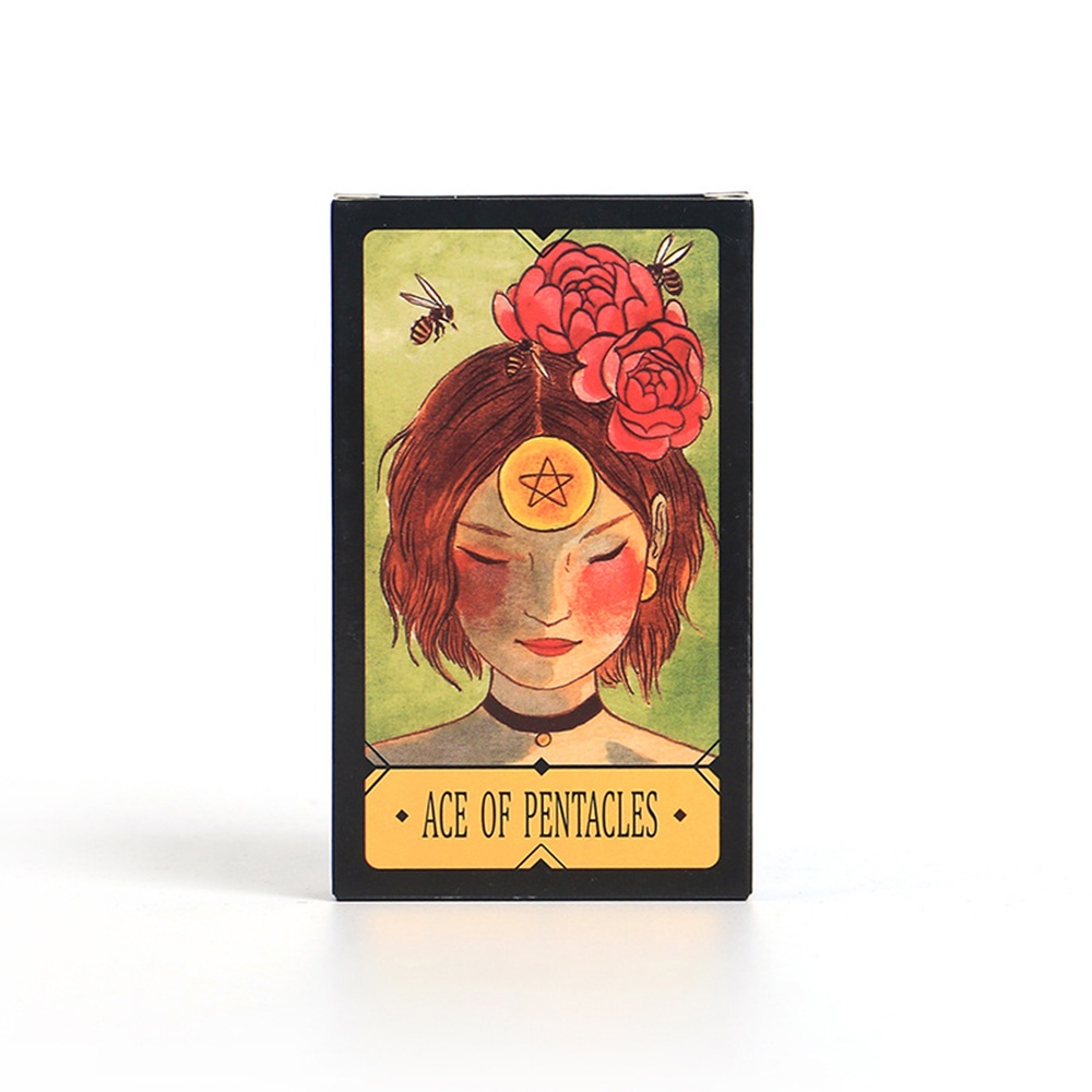 [Size Gốc] Bài Tarot Ace Of Pentacles Mạ Cạnh Xanh Lá Tặng Đá Thanh Tẩy Và Giấy Hướng Dẫn S30