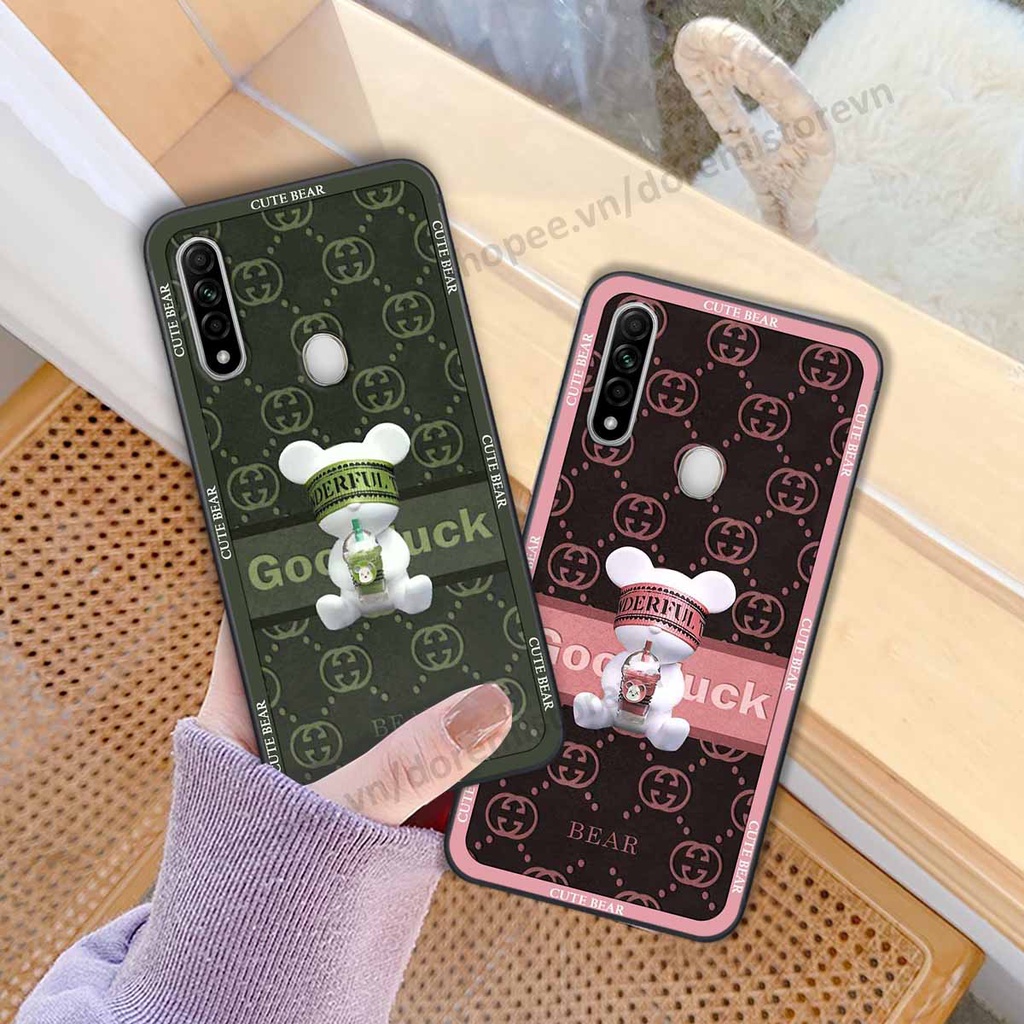 Ốp Oppo A31 cool cat dor@emon, cute bear, thương hiệu phong cách ốp lưng cao cấp