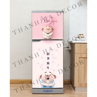 Decal dán Tủ Lạnh Pig 2022  chất liệu cao cấp