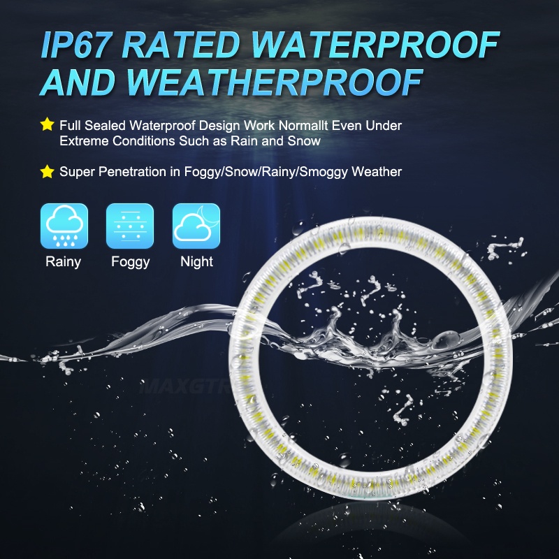 Bộ 2 đèn pha led Halo 3528 MAXGTRS chống sương mù chuyên dụng cho xe hơi / xe máy