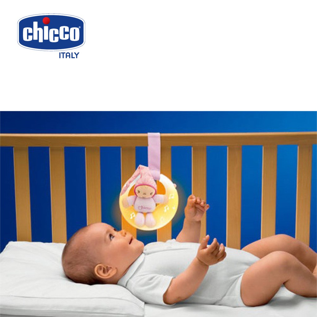 Đèn phát nhạc mặt trăng hồng Chicco