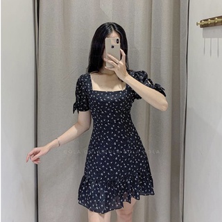 Đầm NANCY - Đầm cổ vuông nơ tay