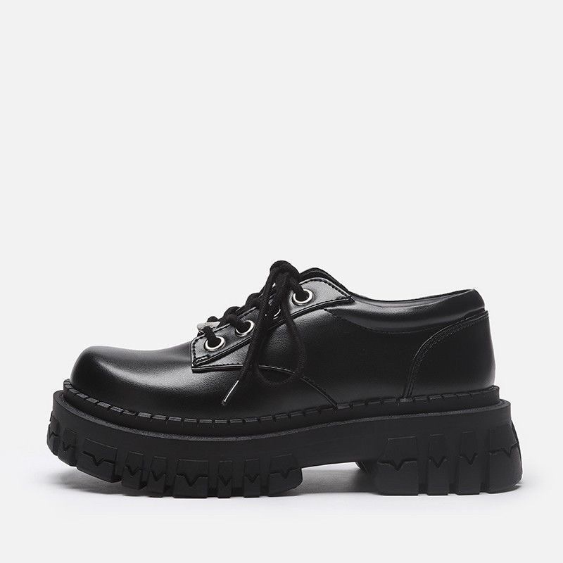 Dealias shoes Giày da nữ đi học đế cao buộc dây phong cách Nhật Bản