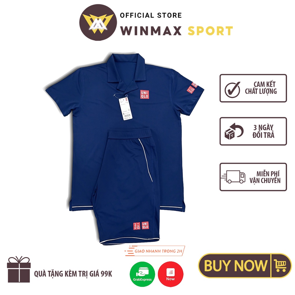 Bộ Thể Thao Đánh Tennis Uniqlo Chất Liệu Poly Thoáng Mát Novak Djokovic Bộ Sưu Tập 2022, Thời Trang Thể Thao Winmax