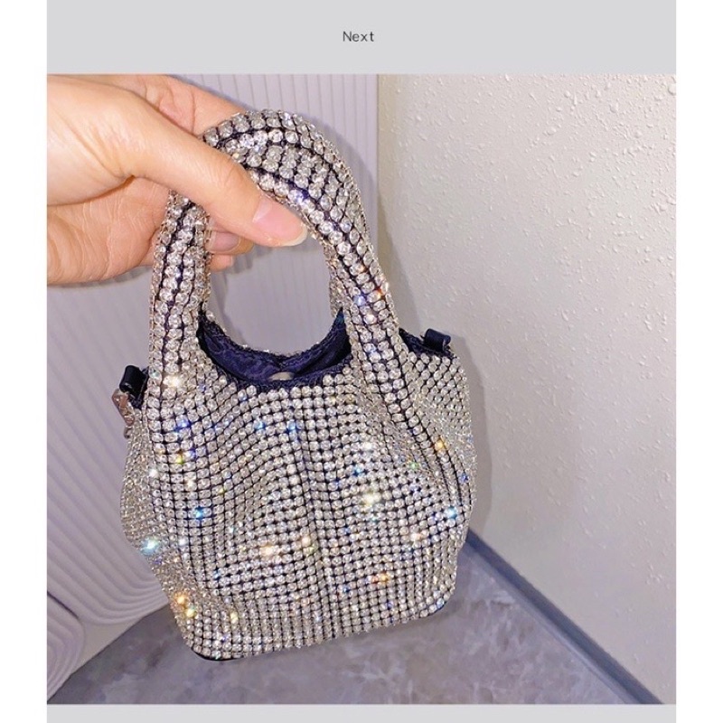 ORDER 💋 Túi xách bling đá bạc mini size 15cm