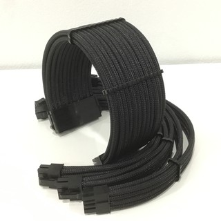 DÂY NGUỒN BỌC LƯỚI NỐI DÀI MÀU ĐEN CAO CẤP