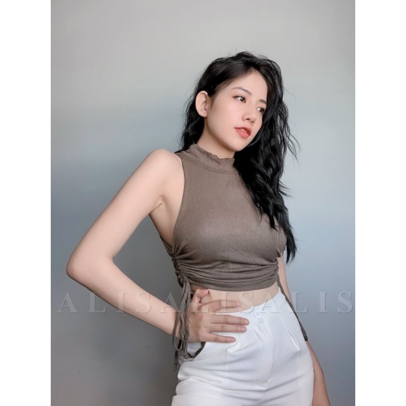 [ Ảnh Thật ] Áo Croptop Lọ Rút Dây Bên Hông 2 Lớp Siêu Xinh Siêu Đẹp 😍😍 | BigBuy360 - bigbuy360.vn