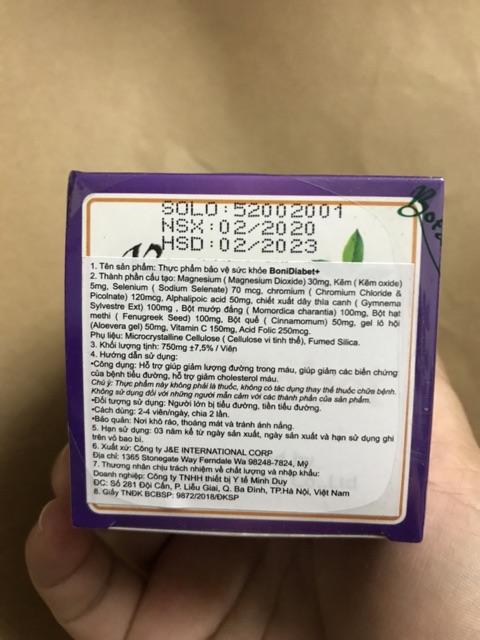 ✅[CHÍNH HÃNG] BoniDiabet- Hỗ Trợ Điều Trị Biến Chứng Bệnh Tiểu Đường ( Mua 5 Tặng 1 Hộp 30v Bằng Tem Tích Điểm)