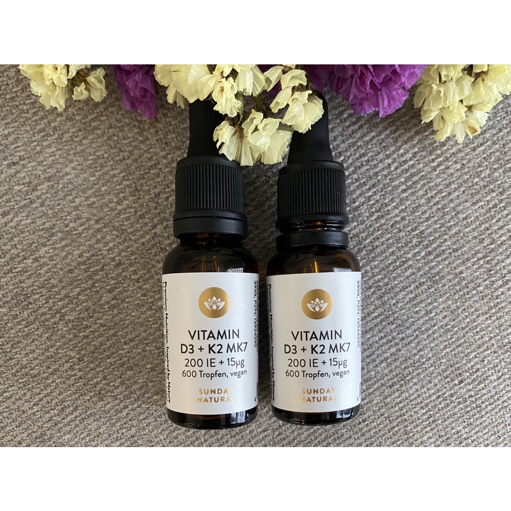 [HÀNG CHÍNH HÃNG - DATE MỚi] Vitamin D3 K2 Mk7 200 IE Sunday Natural (20ml) Đức | Thế Giới Skin Care
