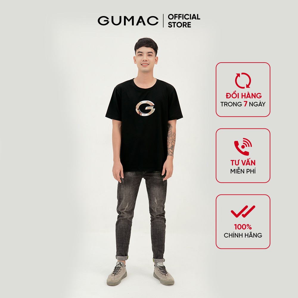 Áo thun nam in chữ G GUMAC phong cách basic, năng động ABB379 | BigBuy360 - bigbuy360.vn