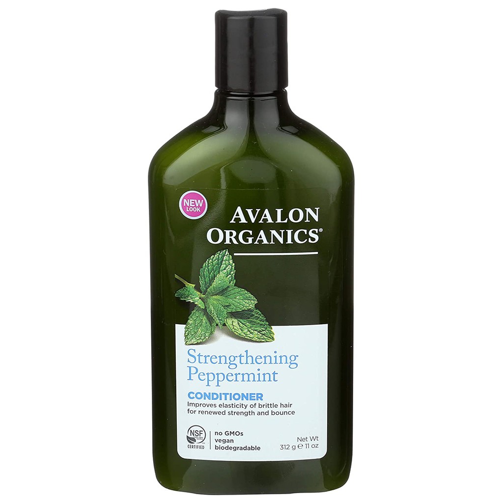 Dầu xả giúp tóc khỏe Avalon Organics Conditioner  Strengthening Peppermint 312g (Mỹ)