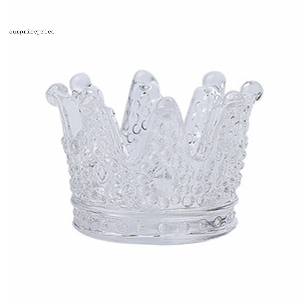 Khay đựng trang sức trong suốt viền mịn hình vương miện