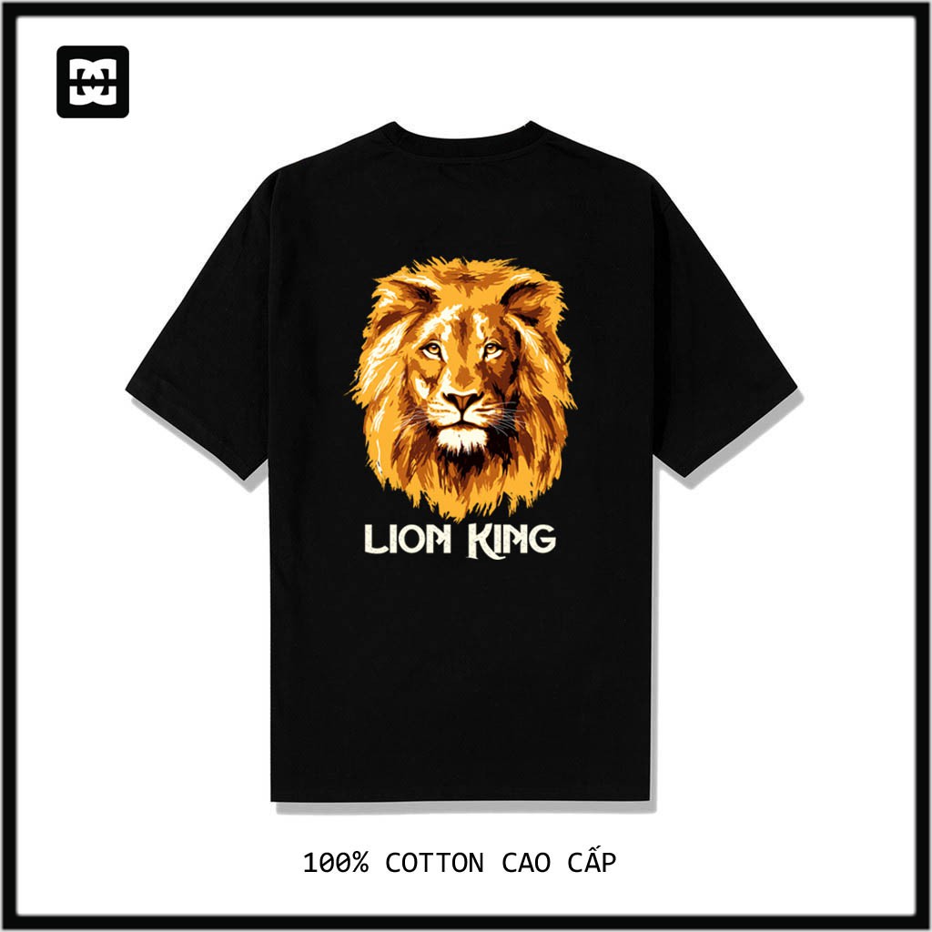 Áo thun tay lỡ Unisex Nam Nữ 100% COTTON CAO CẤP theo chuẩn LOCAL BRAND Form rộng Oversize LION KING DG018