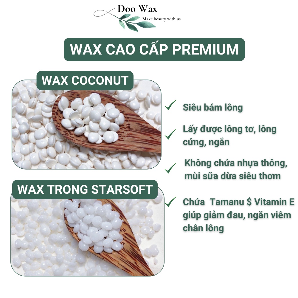 Sáp wax lông nóng cao cấp starsoft siêu bám lông - wax lông nách lông chân râu bikini Doo Wax