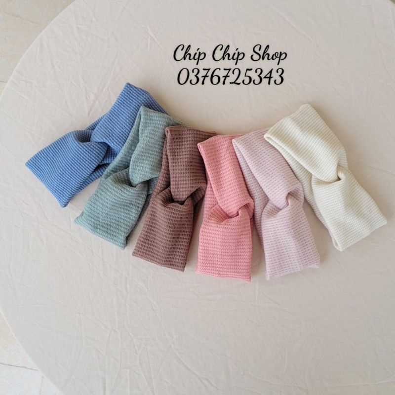 Turban xoắn chéo chất cotton Waffle Hàn Quốc