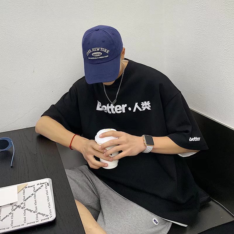 Áo Thun Tay Ngắn Dáng Rộng In Họa Tiết Thời Trang Mùa Hè Phong Cách Hàn Quốc Cho Nam Và Nữ Size M-5XL