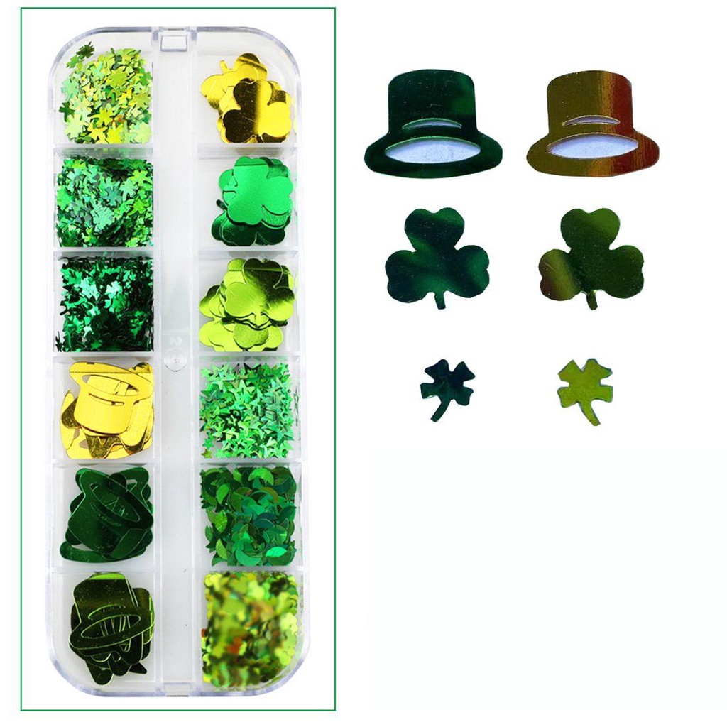 Dyruidoj Hộp Kim Tuyến Lấp Lánh Trang Trí Móng Tay Nghệ Thuật Phong Cách Ailen Ba Chiều DIY