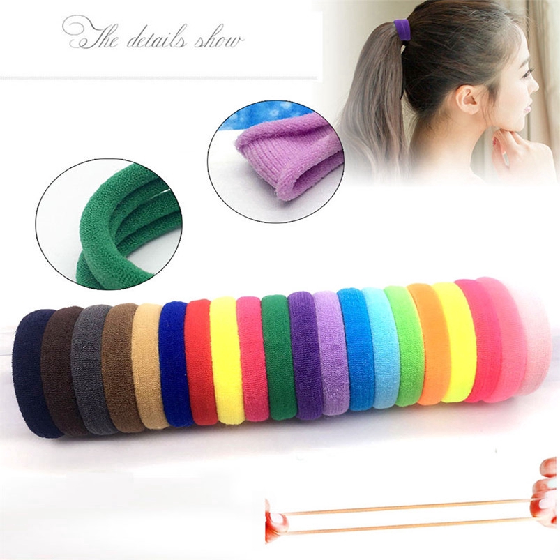 50pcs Rope Ring Elastic Hairband Ponytail Holder