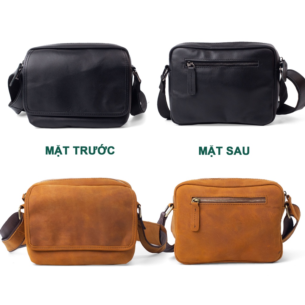 Túi đeo chéo nam da bò Jupiter DC110 - Bụi leather - Bảo hành 12 tháng