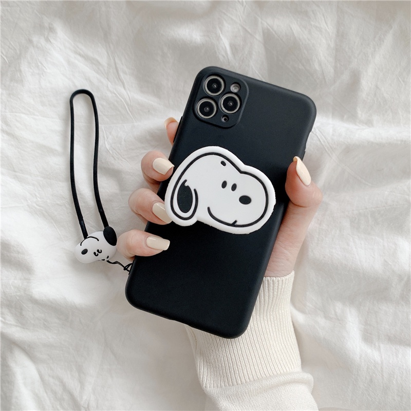 Ốp Điện Thoại Mềm Họa Tiết Hoạt Hình Snoopy Có Dây Đeo Cho Samsung NOTE 5 8 9 10 PLUS 20 ULTRA S10 Lite S10E