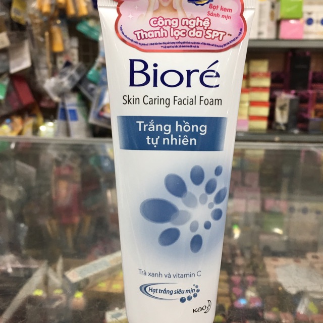Sữa rửa mặt Bioré trắng hồng tự nhiên 100g