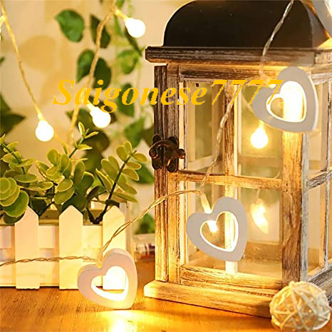 Dây Đèn Led Xài Pin AA/USB Bóng Đèn Trái Tim Trang Trí Tiệc Cưới String Light Decorative Light Valentine