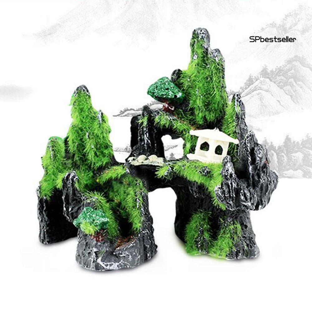 Mô Hình Hòn Non Bộ Bằng Nhựa Resin Trang Trí Bể Cá Cảnh