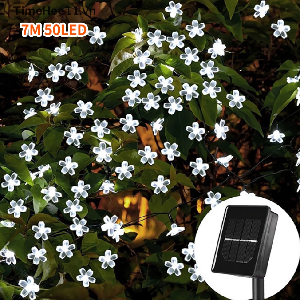 【TimeHee11】 50LED Christmas Solar Flower String Lights Garden Outdoor Fairy Lights Party UK [VN]