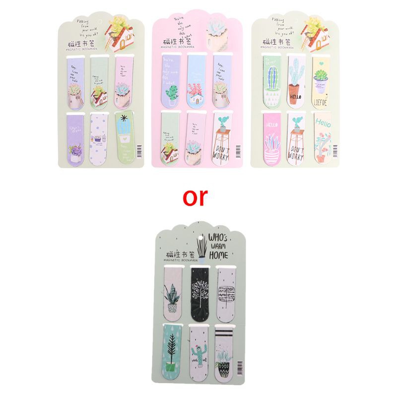 Set 6 Kẹp Sách Nam Châm Hình Cây Xương Rồng