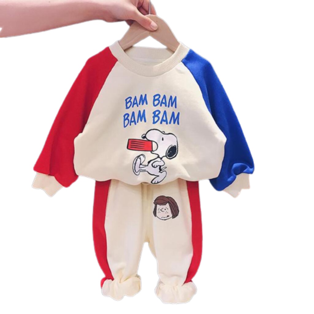 Bộ Quần Áo Dài Tay Bam Bam Thu Đông Vải Nỉ Da Cá Cao Cấp In Hình Cực Xinh Cho Bé Từ 6-28kg - SUMO KIDS