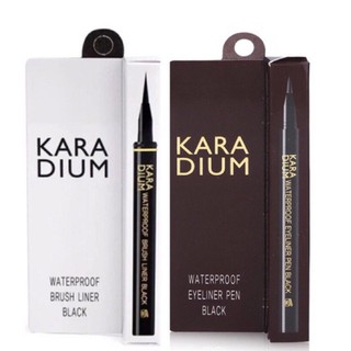 Bút dạ kẻ mắt nước Karadium Hàn Quốc vỏ nâu và vỏ trắng.