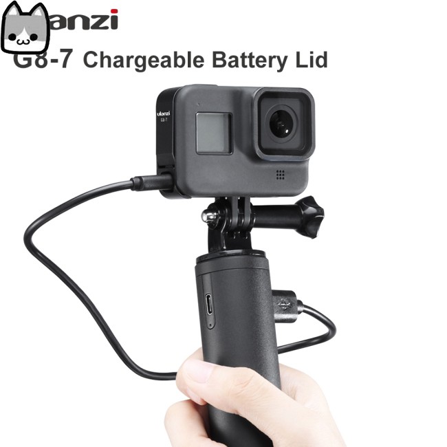 G8-7 Camera Battery Cover Removable Type-C Charging Port Aluminum Alloy Filter Adaptor for Gopro Hero 8 Black Action Camera