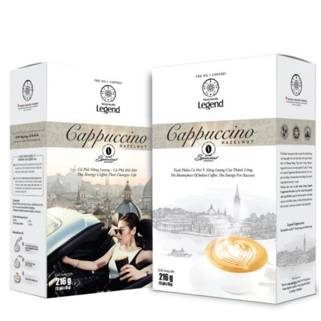 Cà Phê Trung Nguyên Legend Cappuccino Vị Hazelnut / Mocha / Coconut Hộp12 Sticks 18g