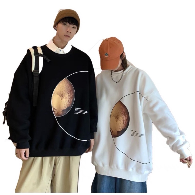 Áo nỉ bông hình mặt trăng, áo đôi freesize unisex