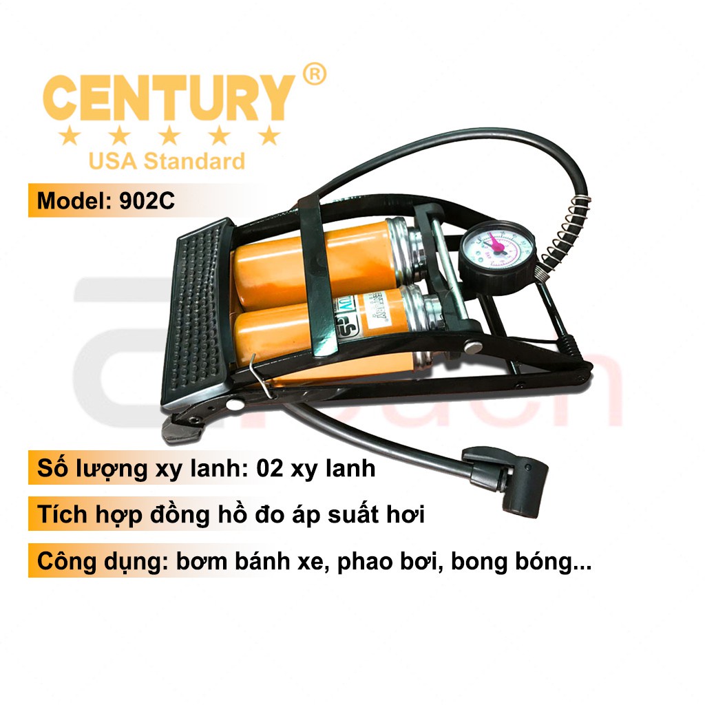 Bơm Đạp 2 Ống Cam - 902C