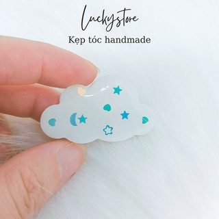 Kẹp tóc dễ thương hình mây handmade 4cm