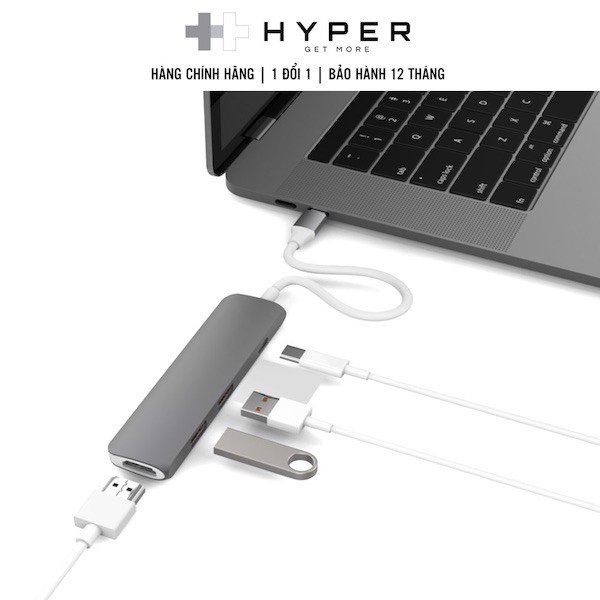 Cổng chuyển HyperDrive USB Type-C Hub hỗ trợ 4K HDMI cho (MacBook Pro & MacBook 12'')