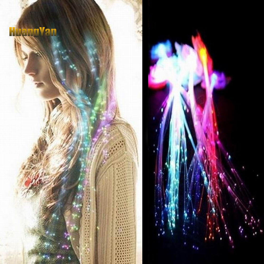 *DJTS* LED Glowing Flash Wig Hair Braided Clip Show Party Christmas Decor Supplies