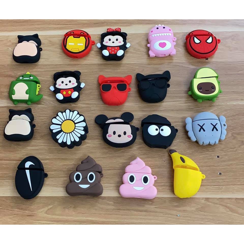 ⚡Vỏ bọc airpods 2 ⚡ loài dày xịn min khủng long mickey kaws hoa cúc nike