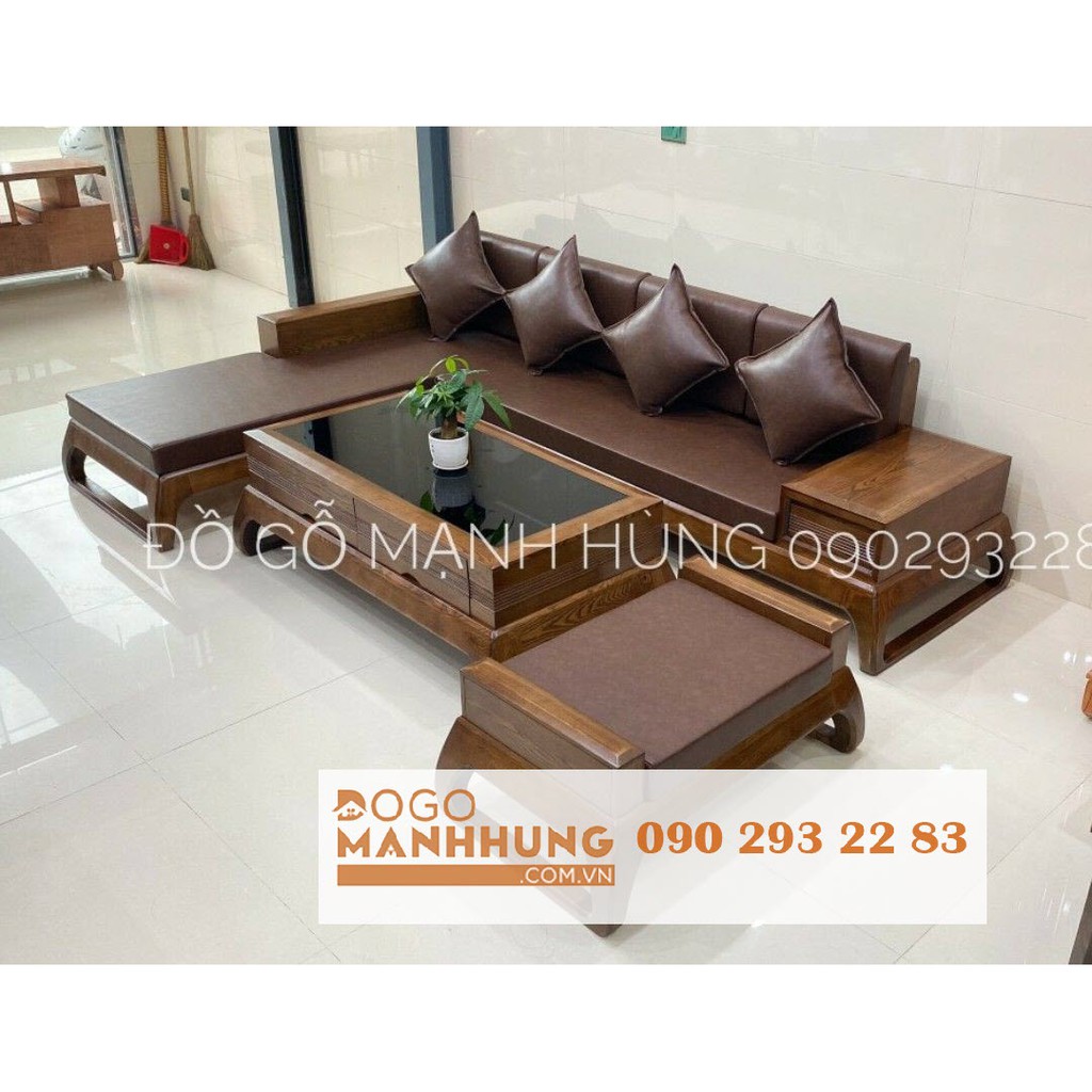 Bộ bàn ghế sofa gỗ sồi Nga mẫu hiện đại M01