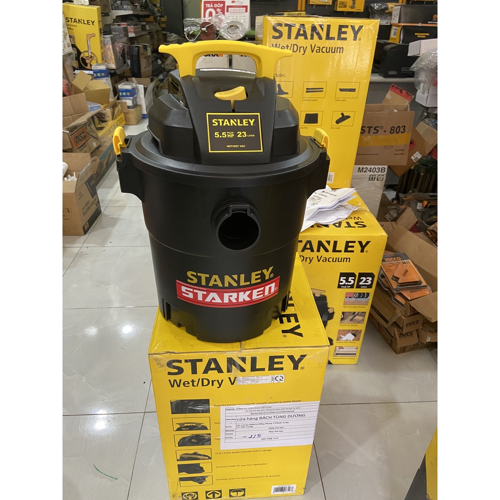 Máy hút bụi công nghiệp khô và ướt USA Stanley SL19417P-6A  - Bảo hành 12 tháng, Dung tích 23 Lít, CS 4000W (5.5HP) NEW