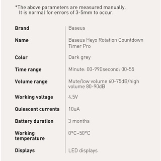 Đồng hồ hẹn giờ đếm ngược Baseus Heyo Rotation LED Countdown Timer Pro