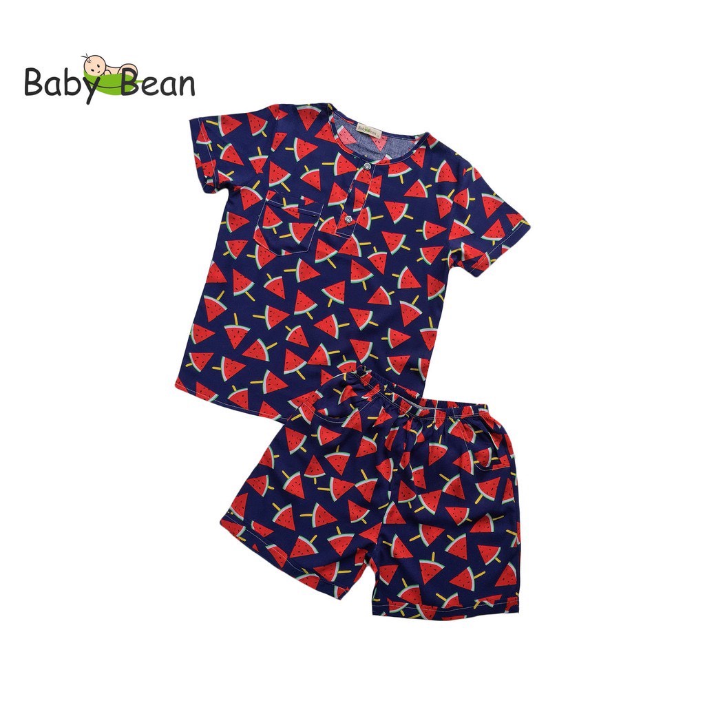 [MÃ THỜI TRANG HÈ SIÊU RẺ] Đồ Bộ Tol Lanh Tay Ngắn in hình Hoạt Hình bé trai BabyBean (29kg-31kg)