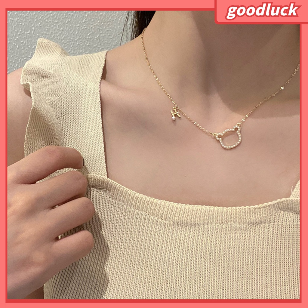 Vòng cổ Mặt Hình Chữ Cái Hoạt Hình Dễ Thương Có Thể Điều Chỉnh