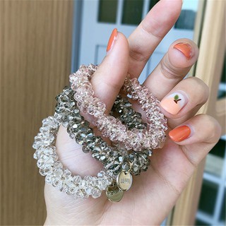 Dây Buộc Tóc Đính Đá Pha Lê Phong Cách Hàn Quốc